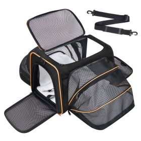 Expandable Soft Pet Carrier, Multiple Sizes and Colors Available(black,grey,blue,brown) (Color: Black)