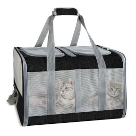 Small Pet Carrier,Bunny Carrier for Travel Camping Outdoor, Breathable Pet Portable Hand Bag for Hamster Rabbit Guinea (Color: Black)