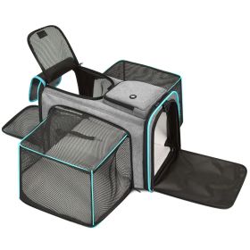 Cat Carrier,Portable Pet Carrier Bag for Cats and Small Dogs,Foldable Soft-Sided and Scratch-Proof mesh Cat Bag Pet Carriers (Color: Gray)