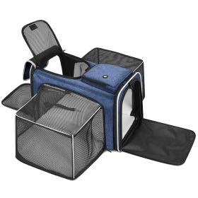 Cat Carrier,Portable Pet Carrier Bag for Cats and Small Dogs,Foldable Soft-Sided and Scratch-Proof mesh Cat Bag Pet Carriers (Color: Blue)