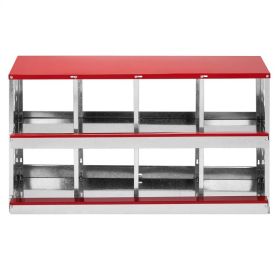 8 Compartment Roll Out Chicken Nesting Box With Basket, Egg Nest Box Chicken Laying Box Hens Chicken Coop Box, (Option: defaulttitle)