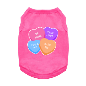 Conversation Hearts Dog Shirt (Color: Raspberry Sorbet, size: 3X-Large)