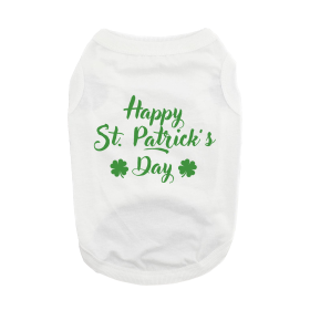 Happy St. Patrick's Day Dog Shirt (Color: White, size: X-Large)