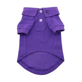 Solid Dog Polo (Color: Ultra Violet, size: 2X-Large)
