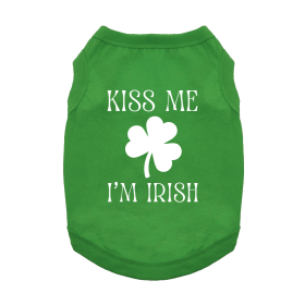 Kiss Me I'm Irish Dog Shirt (Color: Emerald Green, size: large)