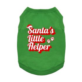 Santa's Little Helper Dog Shirt (Color: Green, size: large)