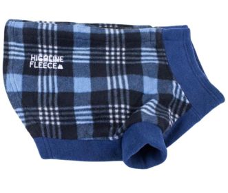 Highline Fleece Dog Coat (Color: Blue Plaid, size: Size 10)