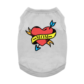 Mom Tattoo Dog Shirt (Color: Glacier Gray, size: small)