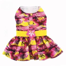 Tropical Sunset Dog Dress with Matching Leash (Color: Tropical Sunset, size: small)