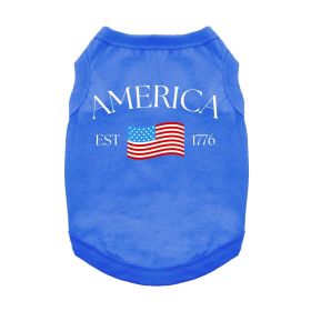 America Dog Shirt (Color: Blue, size: medium)